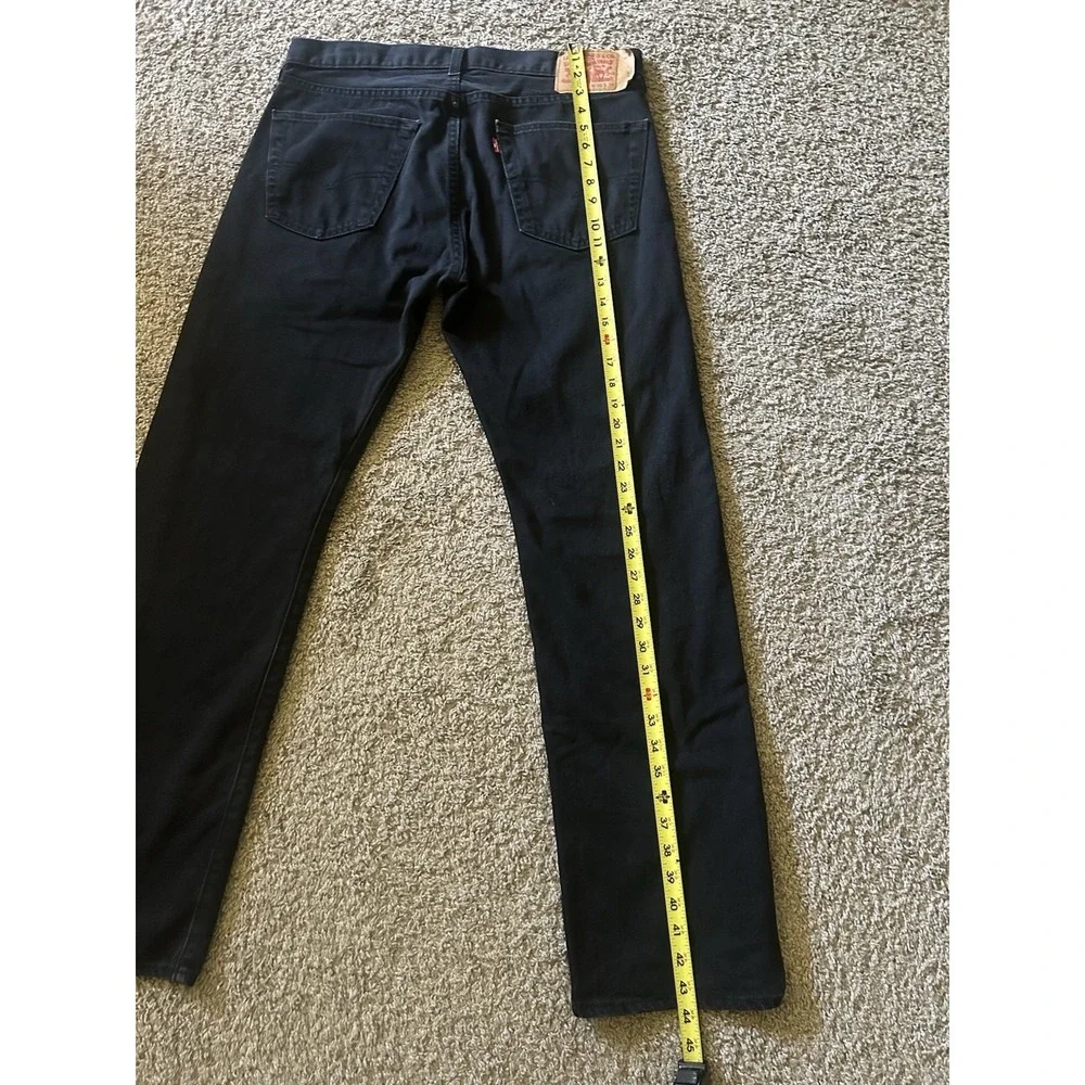 LEVI LEVIS 501 ORIGINAL FIT STRAIGHT‎ MENS BLACK BUTTON FLY JEANS 36X 34 RED TAB